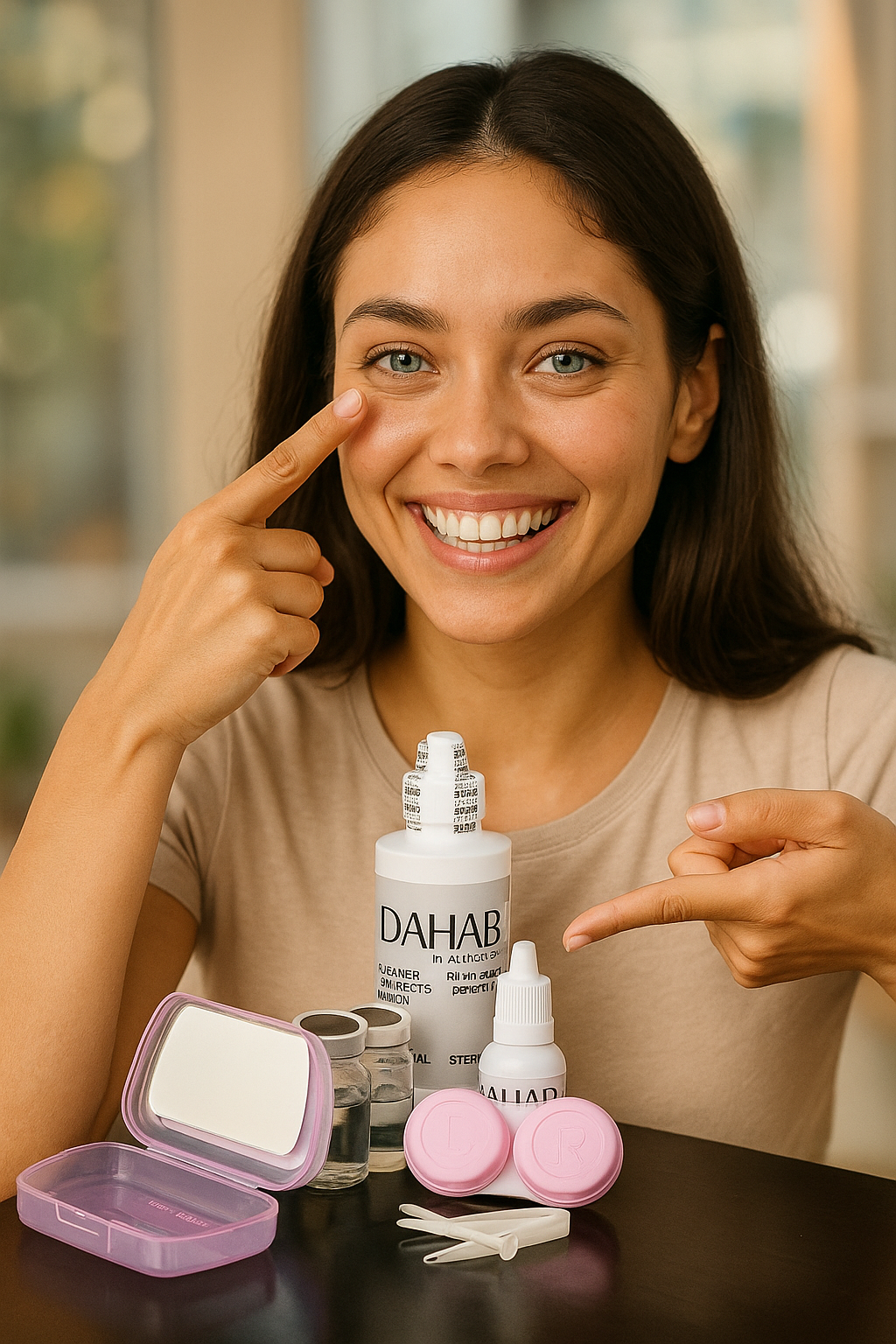 EYEZA Contact Lens Care Kit — All-in-One Solution, Rewetting Drops, Case & Tools 🧴🧸