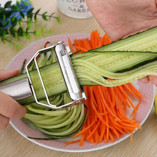 🥔 Double Stainless Steel Peeler 🥕 | Multifunction Grater 🍋 Fruit & Vegetable Slicer 🥒 Kitchen Accessory 🍽️
