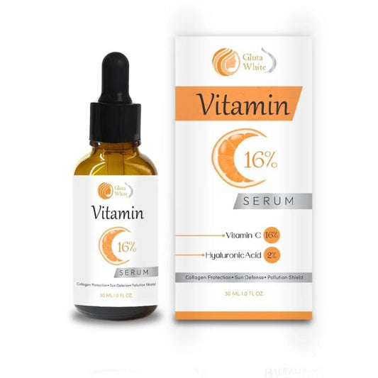 ✨ Gluta White Vitamin C Serum 16% 🍊 – Glow Booster for Radiant Skin (30ml)