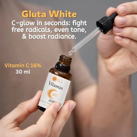 ✨ Gluta White Vitamin C Serum 16% 🍊 – Glow Booster for Radiant Skin (30ml)