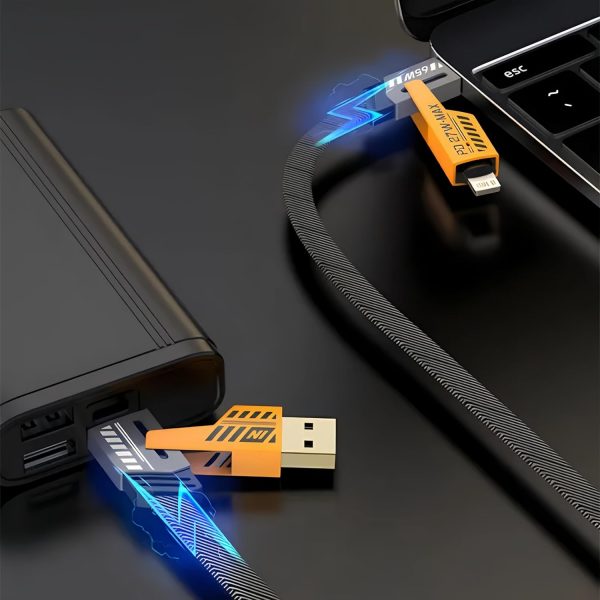 ⚡ 4-in-1 Multi USB Fast Charging Cable 🔌 – For iPhone 📱 Android 🤖 Type-C & Micro USB | 🚚 Free Delivery