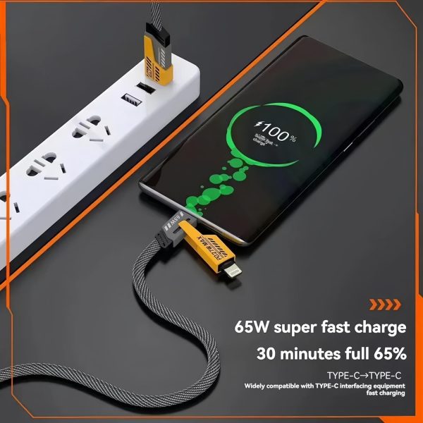 ⚡ 4-in-1 Multi USB Fast Charging Cable 🔌 – For iPhone 📱 Android 🤖 Type-C & Micro USB | 🚚 Free Delivery