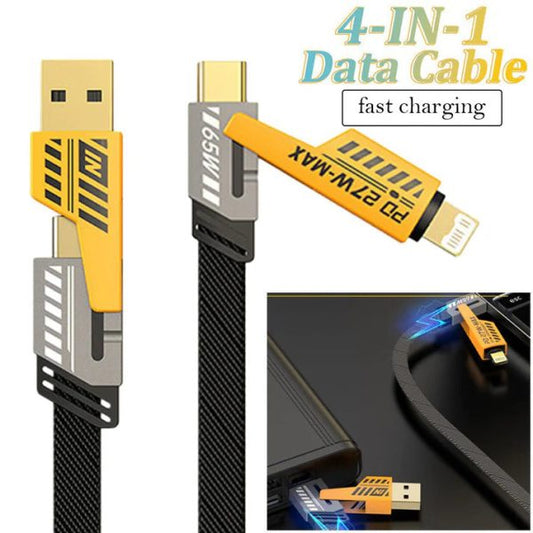 ⚡ 4-in-1 Multi USB Fast Charging Cable 🔌 – For iPhone 📱 Android 🤖 Type-C & Micro USB | 🚚 Free Delivery