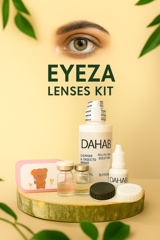 EYEZA Contact Lens Care Kit — All-in-One Solution, Rewetting Drops, Case & Tools 🧴🧸