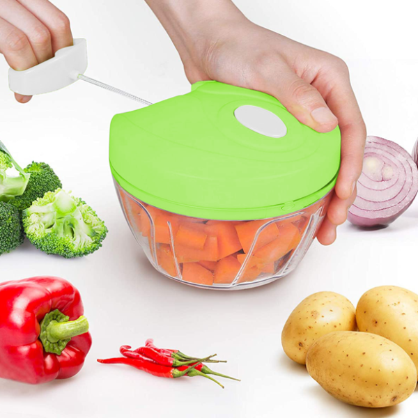💪 Speedy Hand-Pull Food Chopper 🍅🥜 – Chop, Blend & Mix in Seconds! (Manual, 450ml)